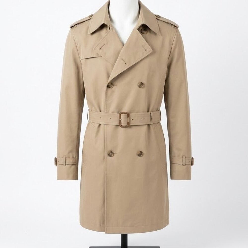 Misty Harbor Trench Coat Mens 44R Belted Double Breasted